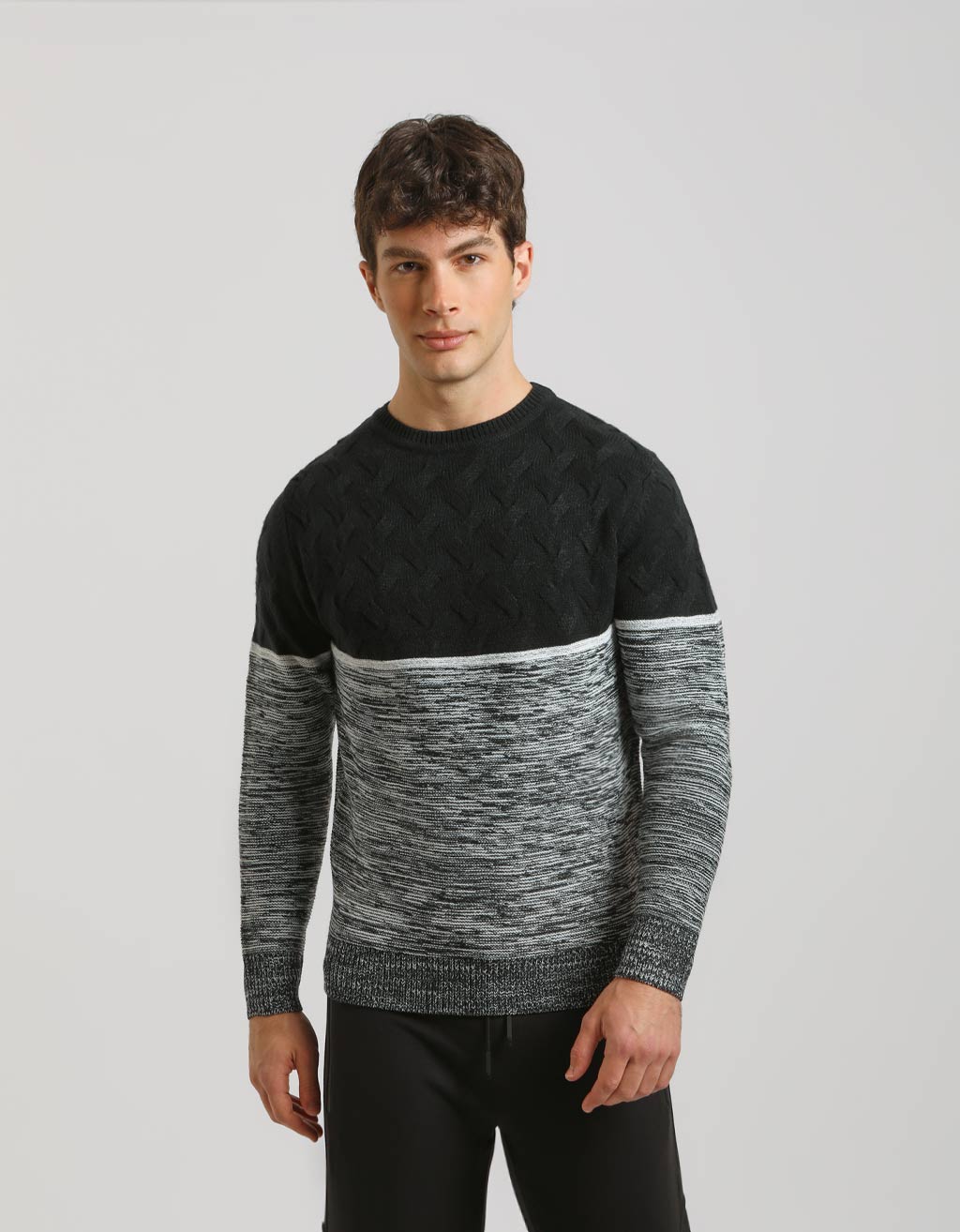 Maglia girocollo colorblock