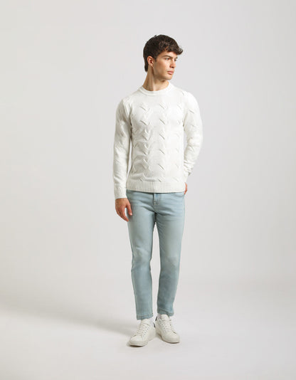 Maglia girocollo intrecciata