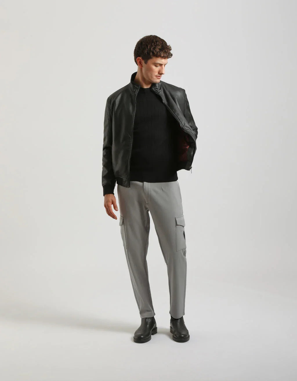 Giubbotto effetto pelle con collo lupetto