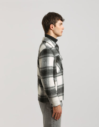 Giacca camicia a quadri con zip