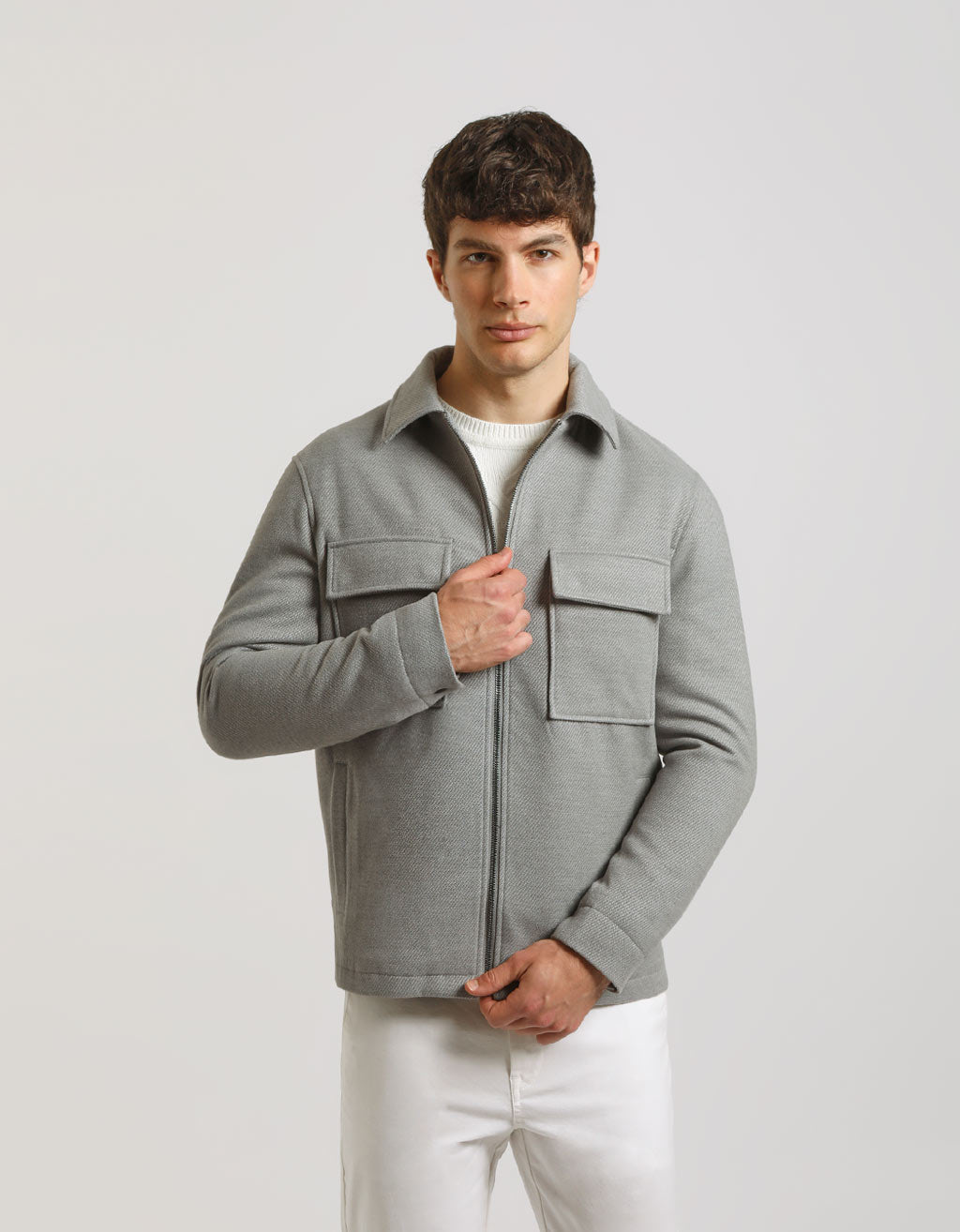 Giacca camicia in tessuto tecnico