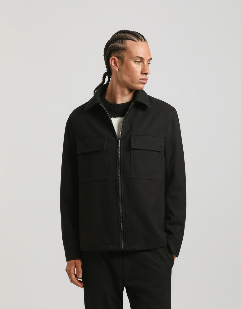 Giacca camicia in tessuto tecnico