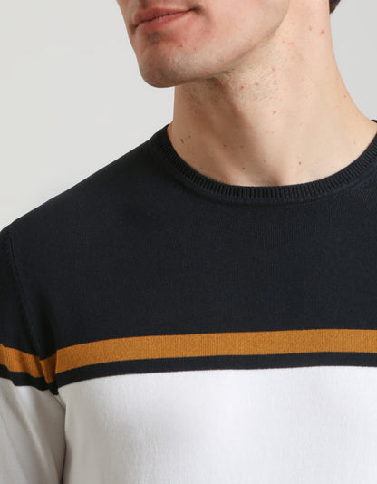 Maglia girocollo colorblock