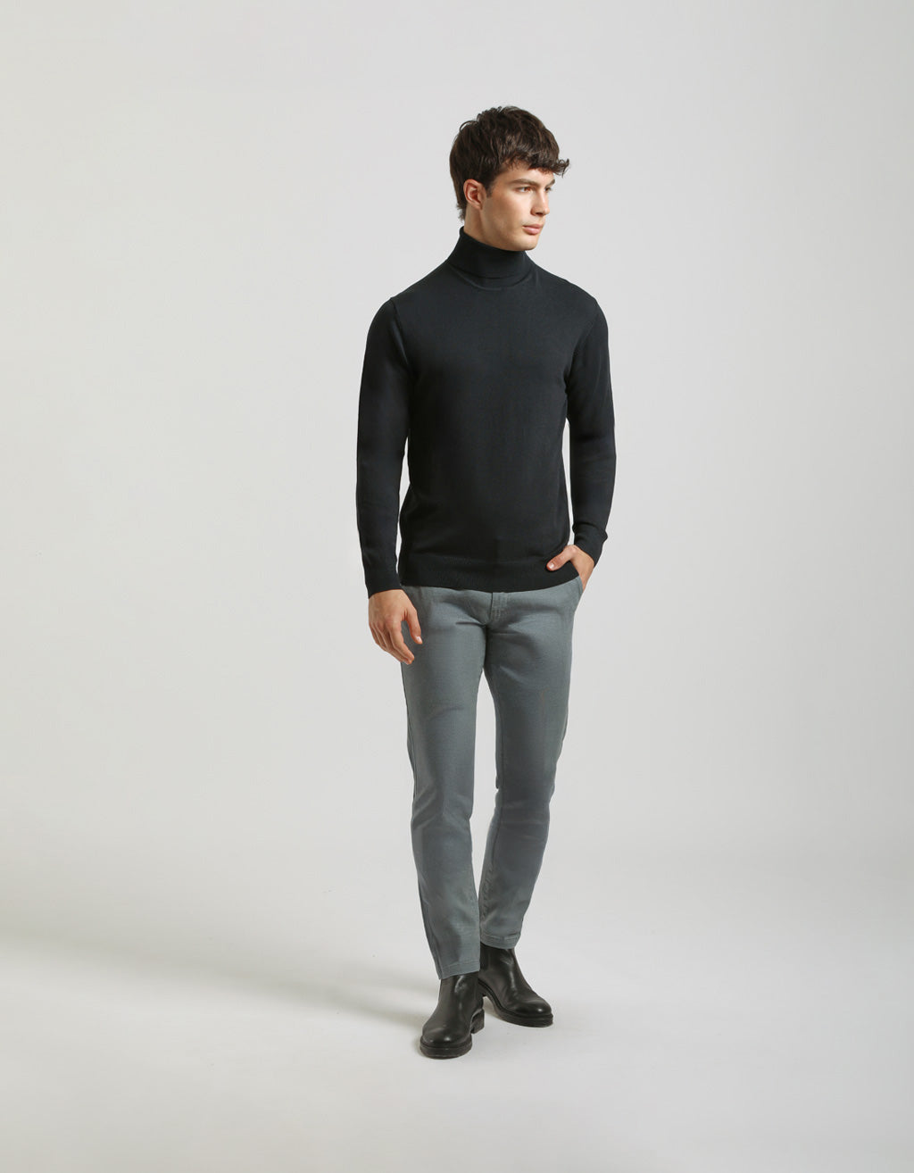 Pantaloni chino microfantasia