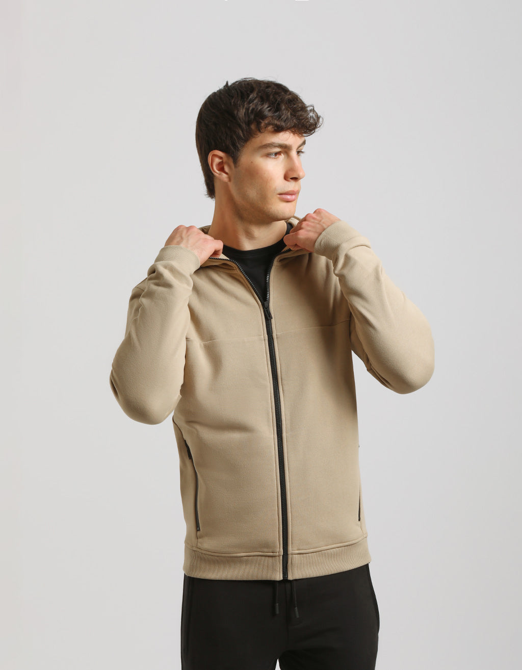 Felpa zip con cappuccio