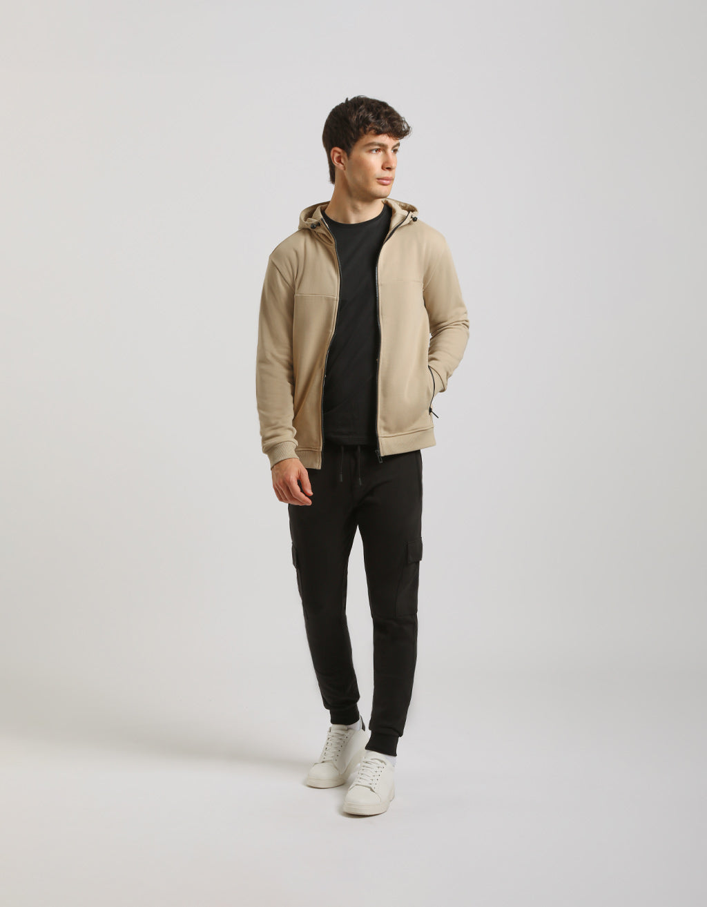 Felpa zip con cappuccio