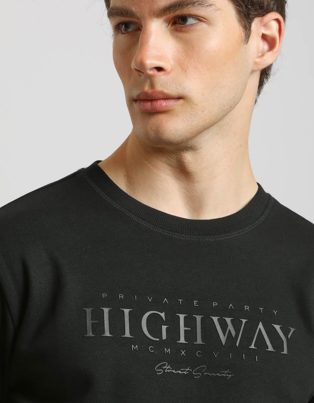 Felpa girocollo con stampa