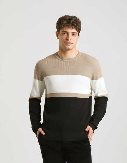 Maglia girocollo colorblock