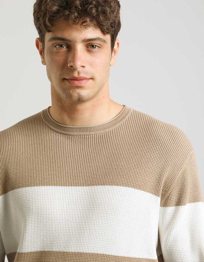 Maglia girocollo colorblock