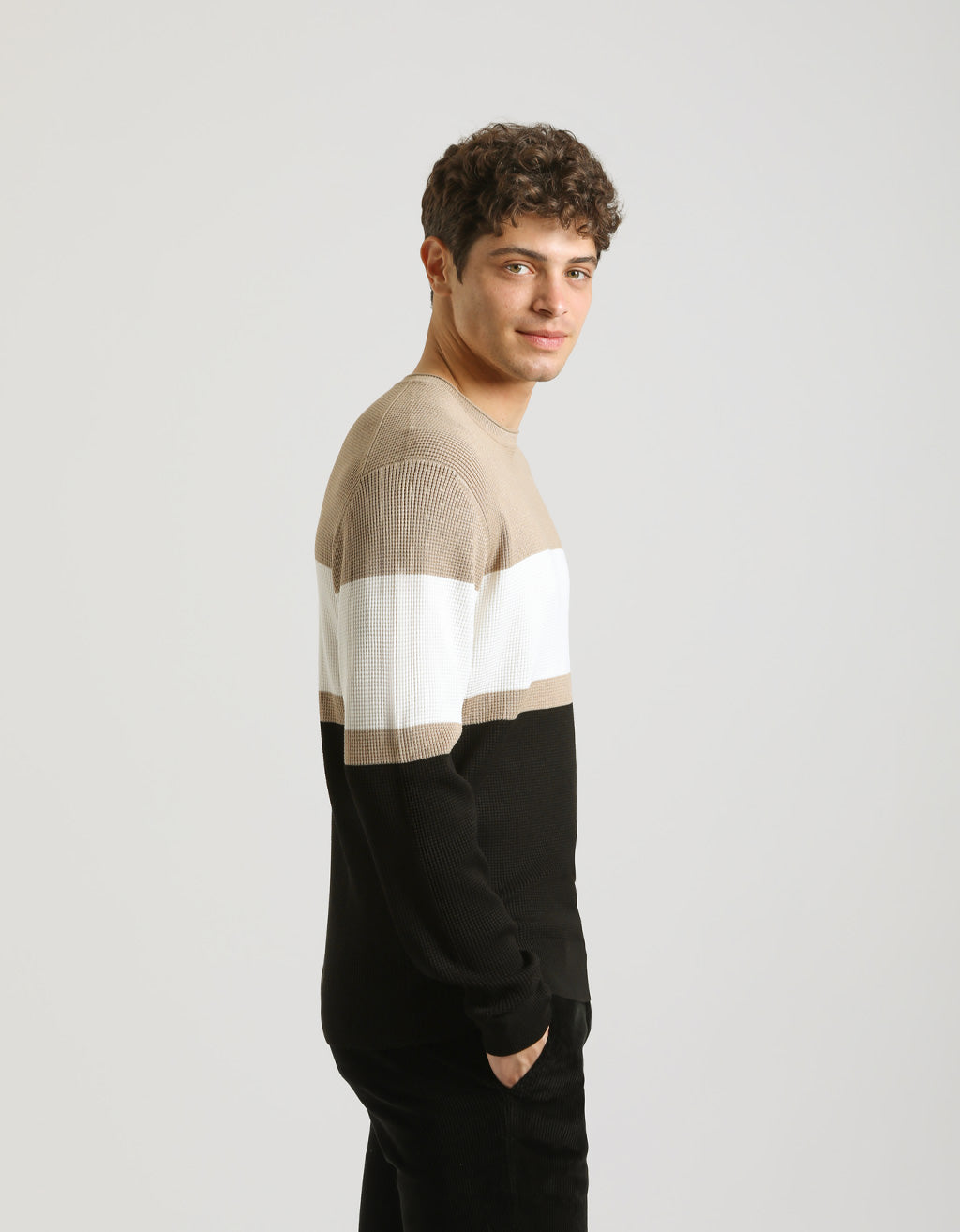 Maglia girocollo colorblock