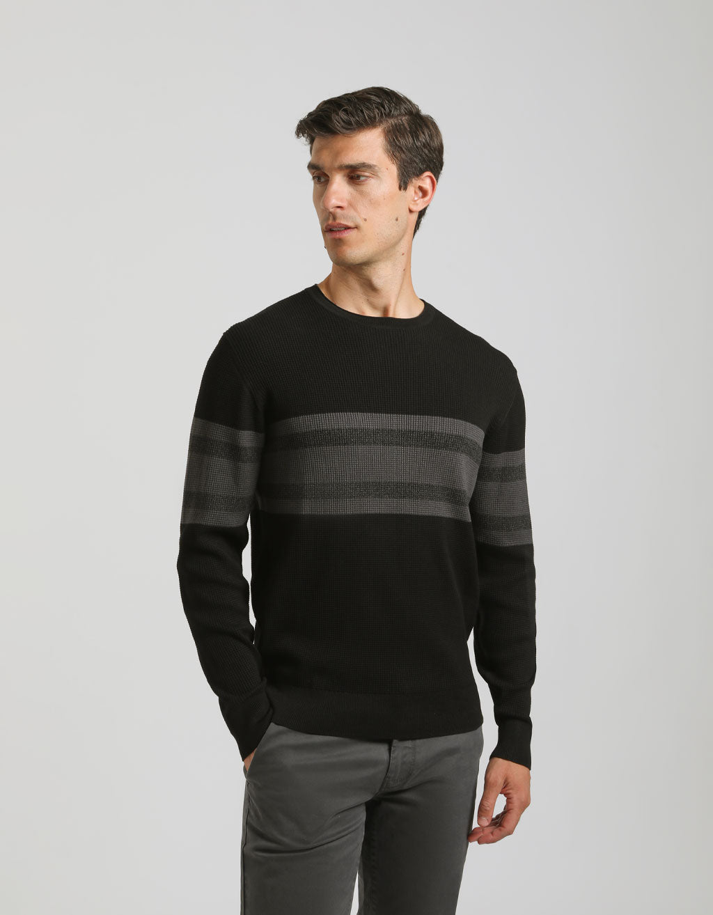 Maglia girocollo colorblock