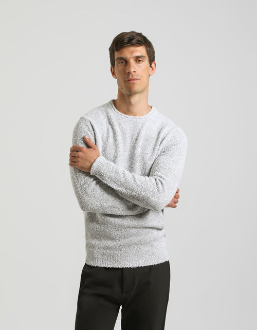 Pullover girocollo bouclè