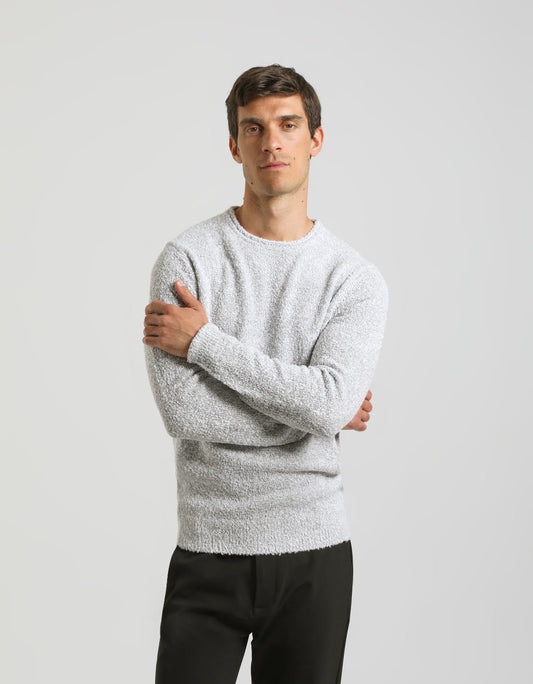 Pullover girocollo bouclè