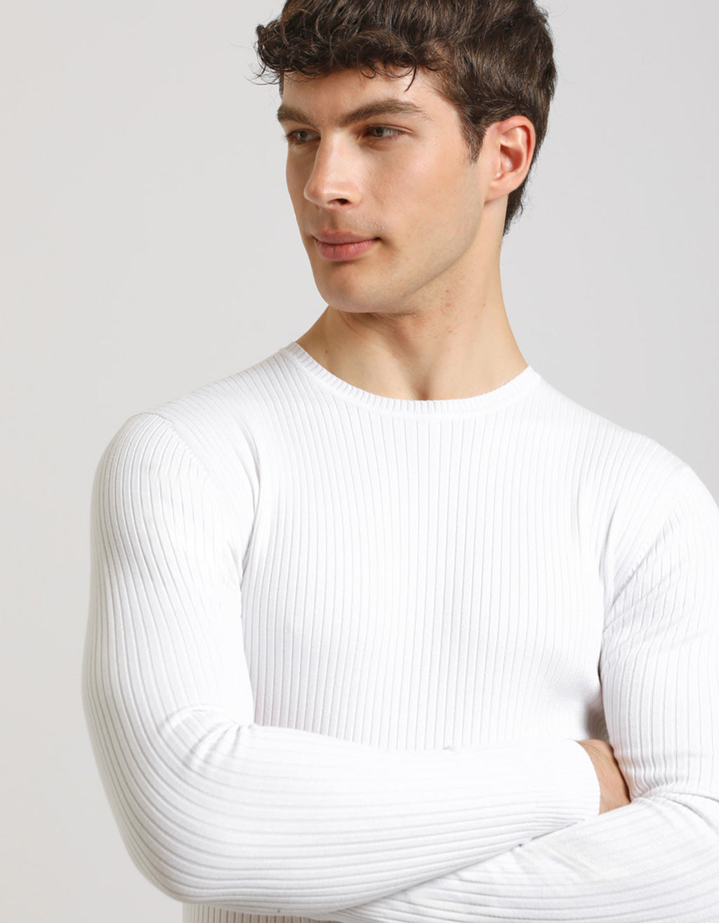 Maglia girocollo a coste