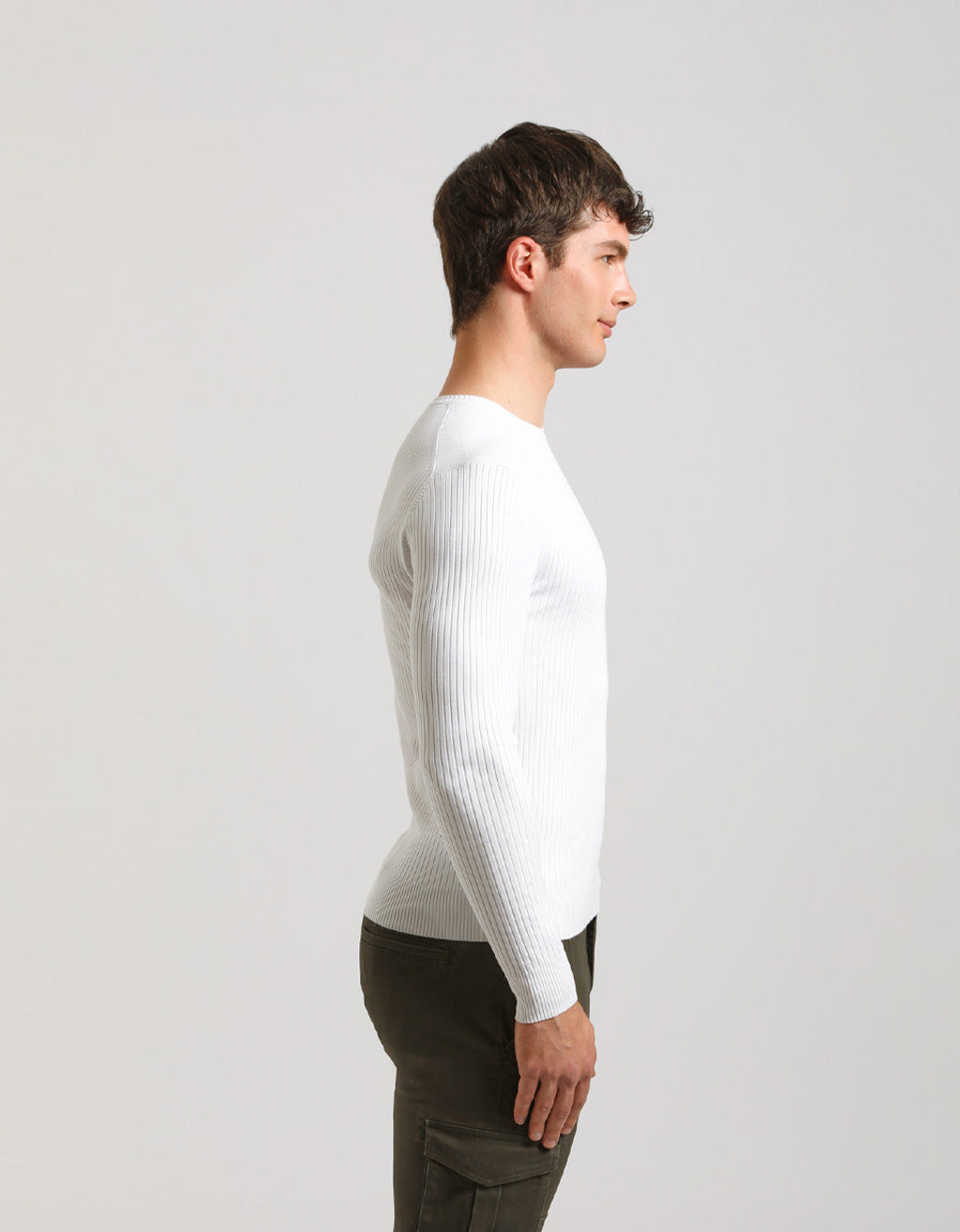 Maglia girocollo a coste