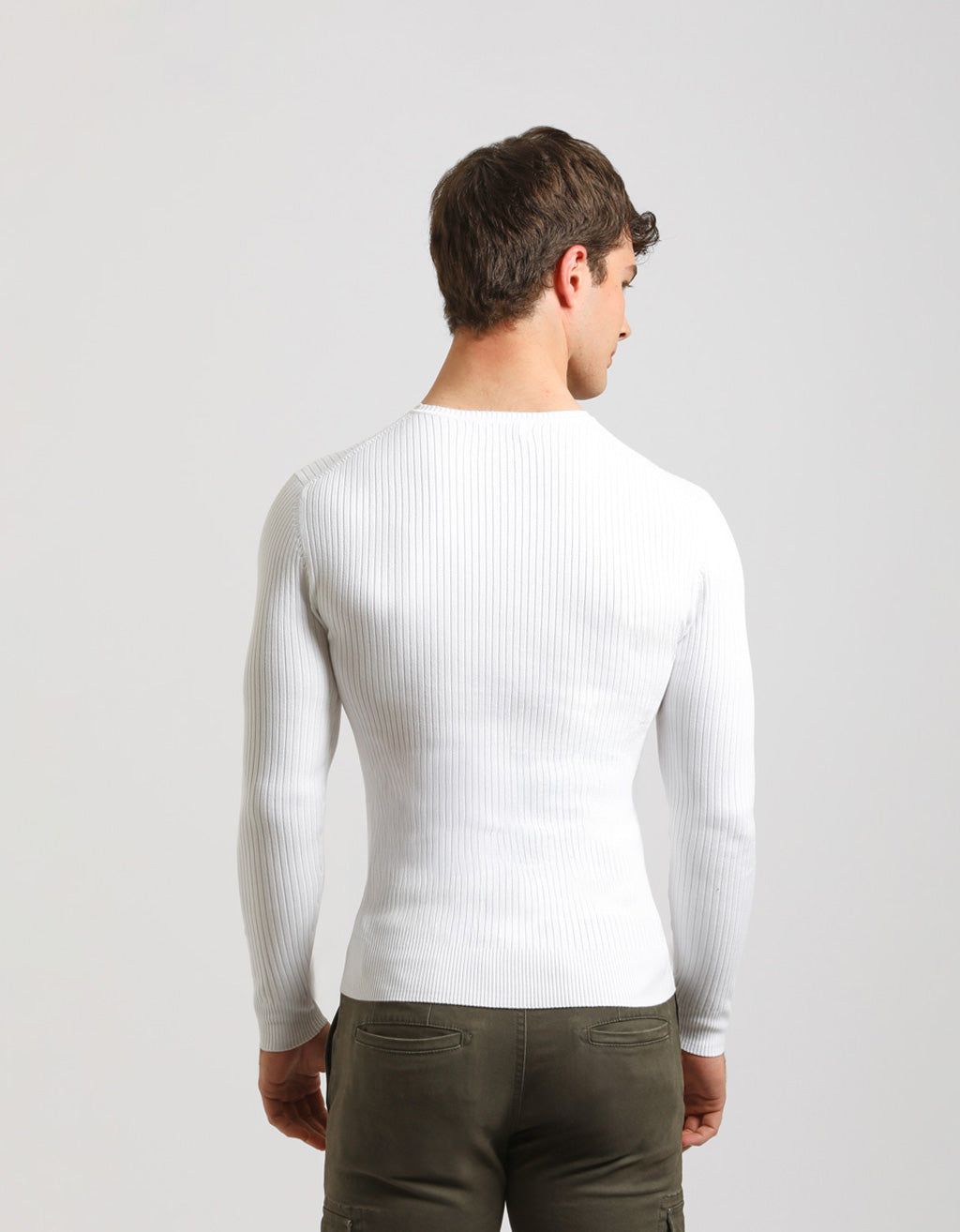 Maglia girocollo a coste