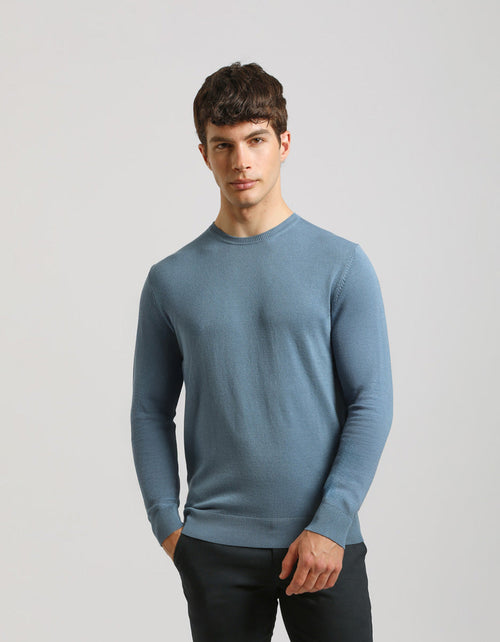 Maglia girocollo misto viscosa