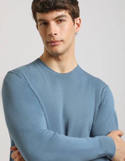 Maglia girocollo misto viscosa