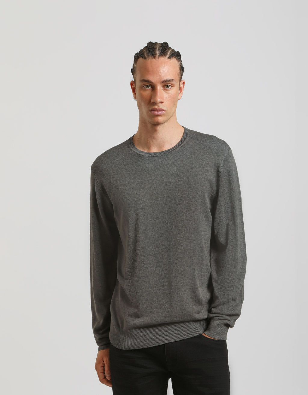 Maglia girocollo misto viscosa