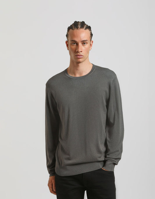 Maglia girocollo misto viscosa