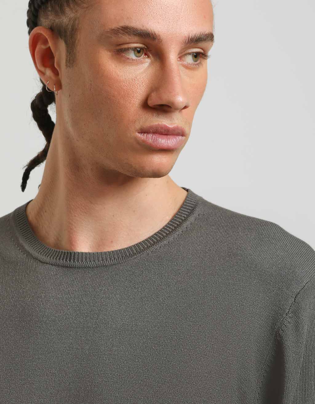 Maglia girocollo misto viscosa