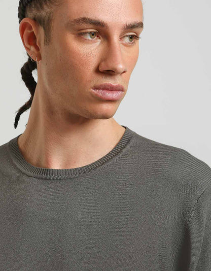 Maglia girocollo misto viscosa