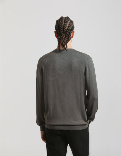 Maglia girocollo misto viscosa