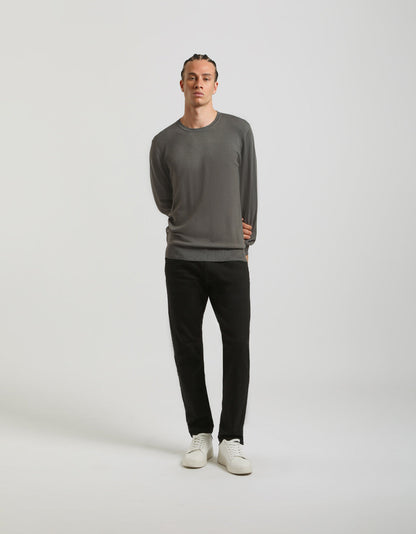 Maglia girocollo misto viscosa