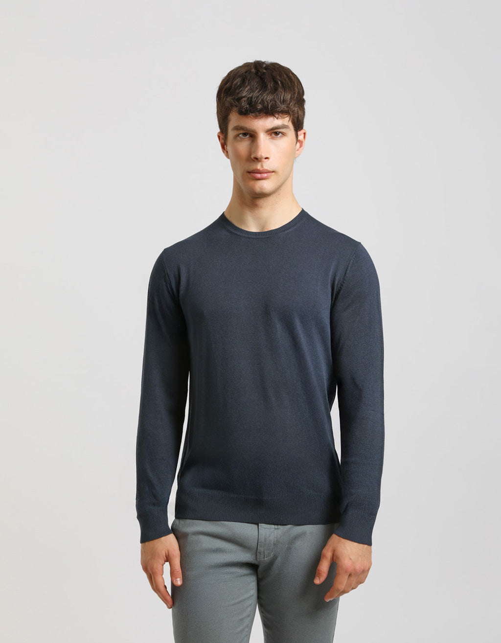 Maglia girocollo misto viscosa