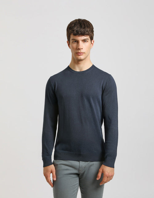 Maglia girocollo misto viscosa