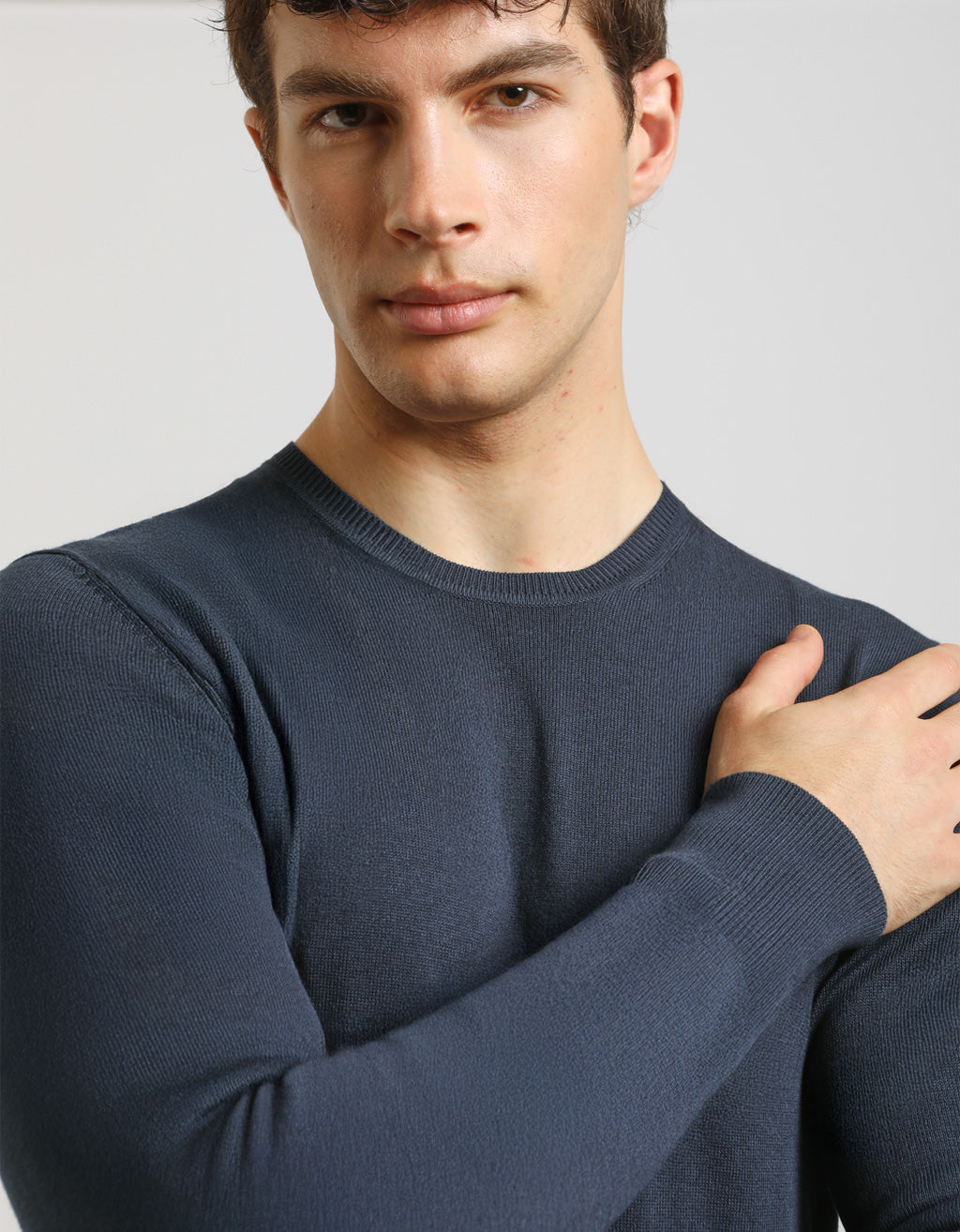 Maglia girocollo misto viscosa