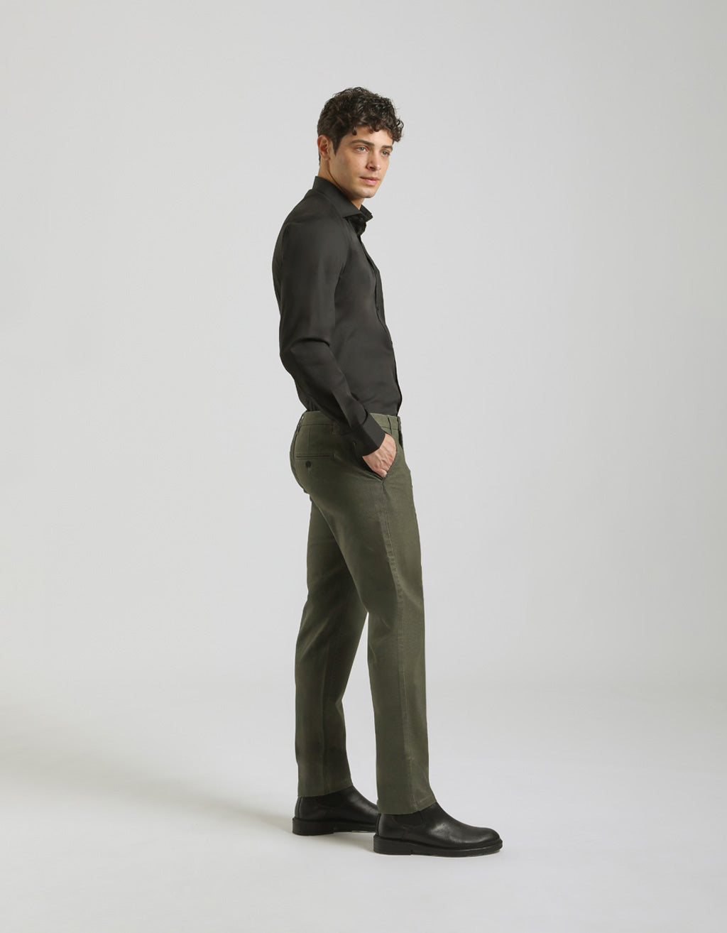 Pantaloni chino microfantasia