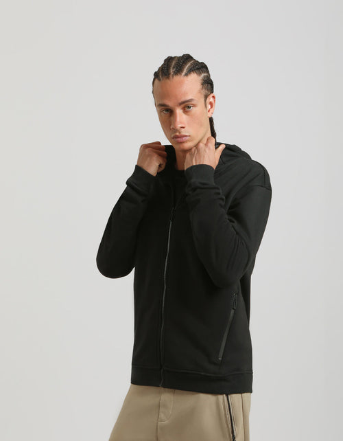 Felpa zip con cappuccio