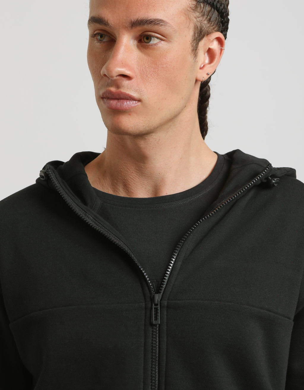 Felpa zip con cappuccio