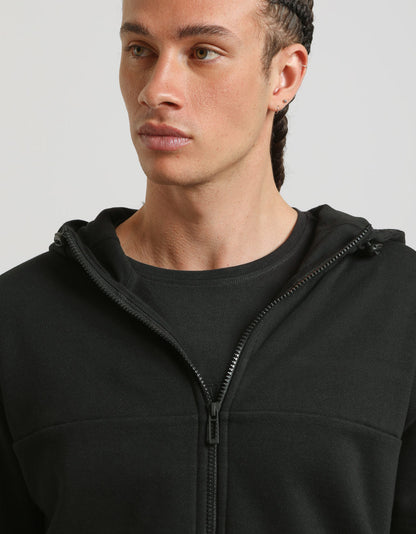 Felpa zip con cappuccio