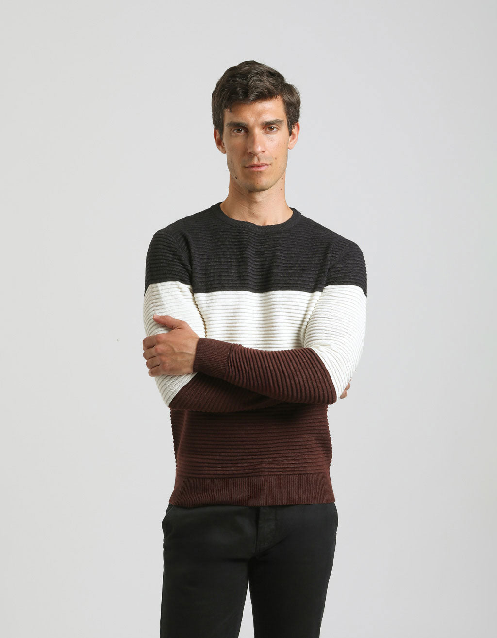 Maglia girocollo colorblock