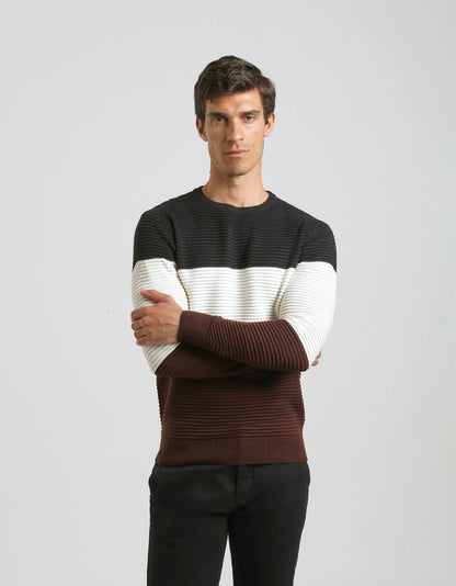 Maglia girocollo colorblock