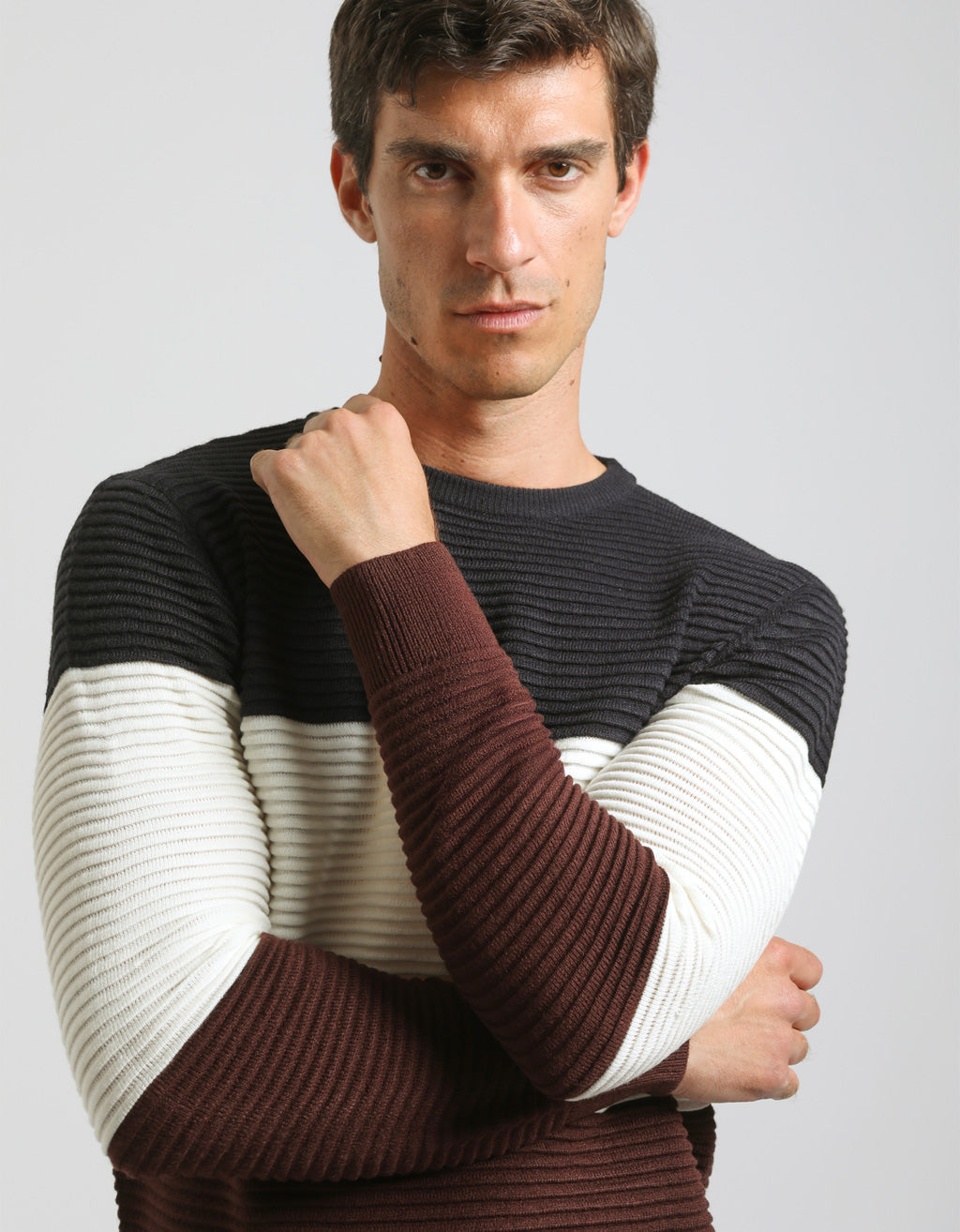 Maglia girocollo colorblock