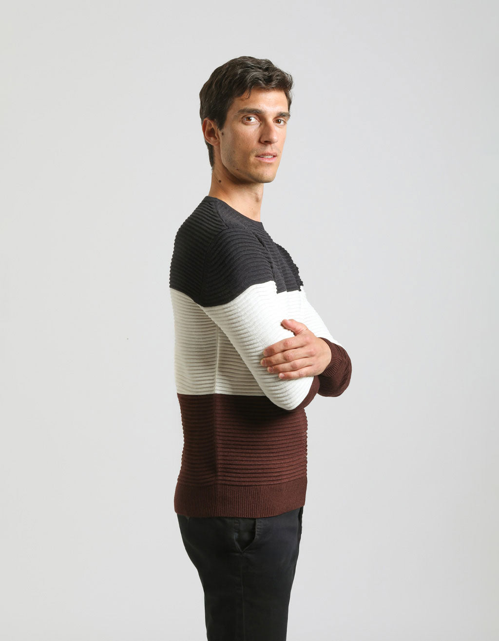 Maglia girocollo colorblock