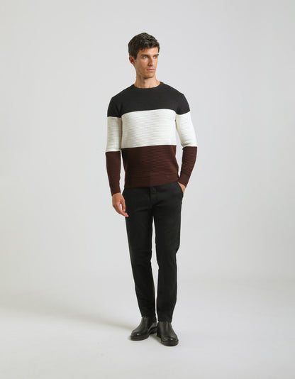 Maglia girocollo colorblock