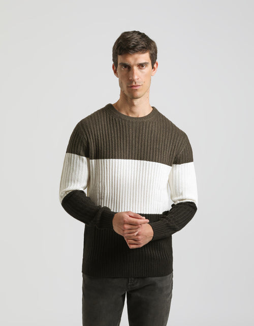 Maglia girocollo colorblock