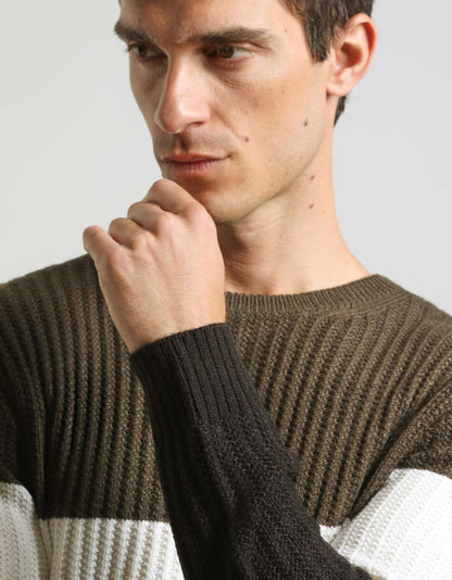 Maglia girocollo colorblock