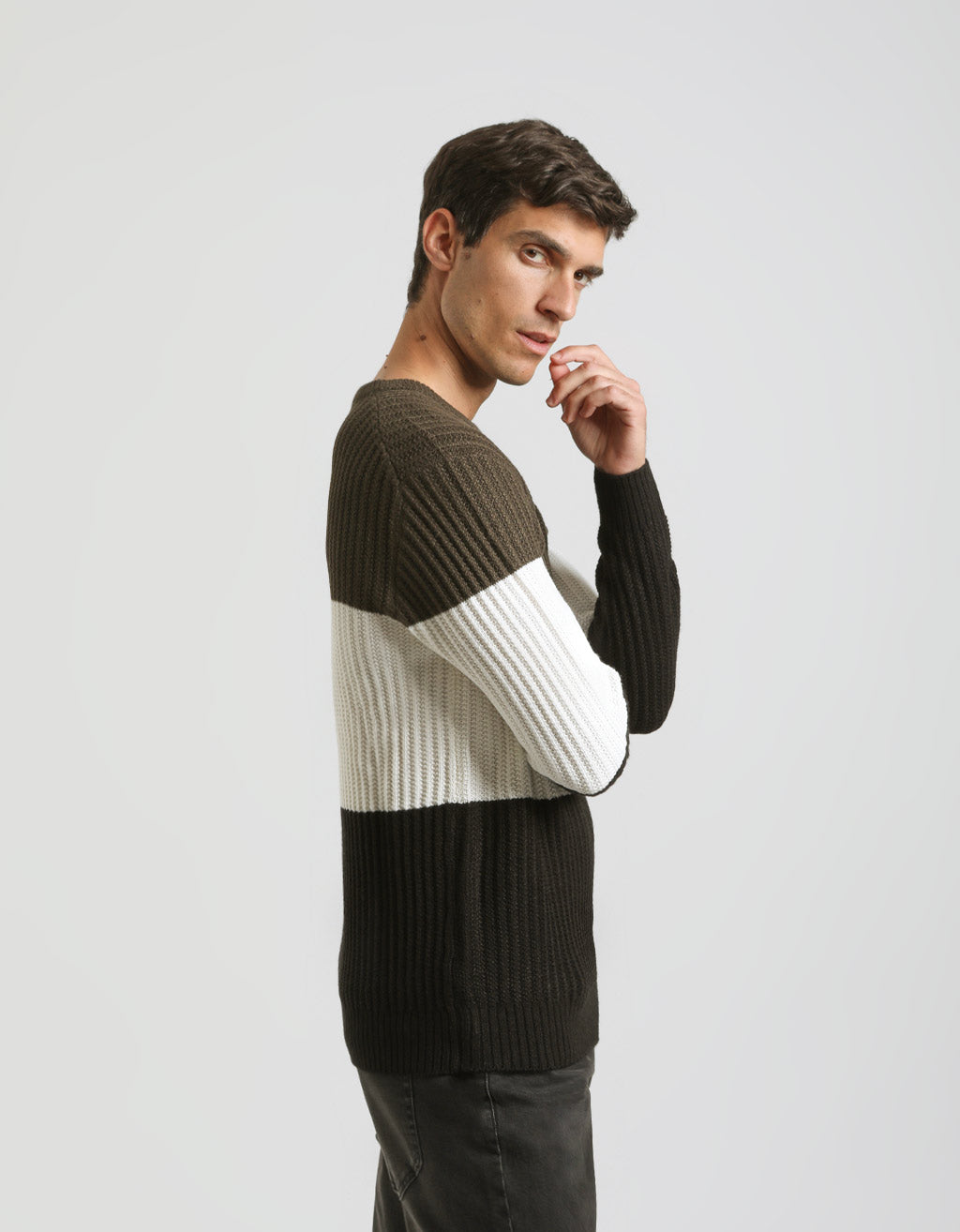 Maglia girocollo colorblock