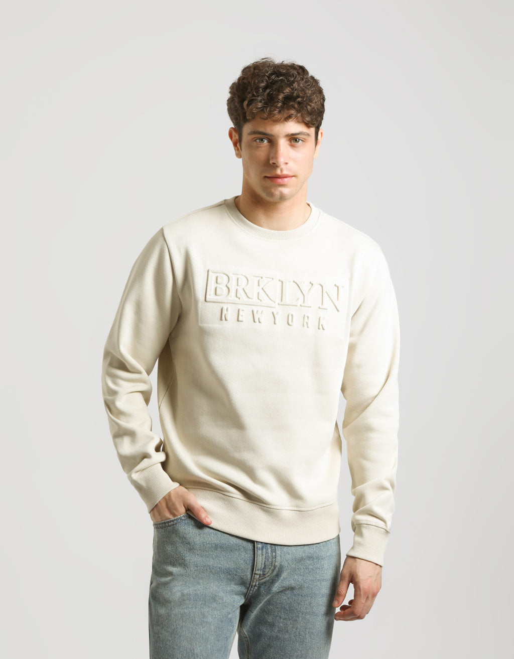 Felpa girocollo con stampa