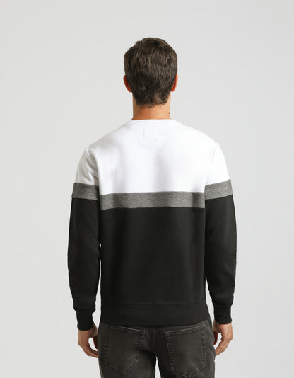 Felpa girocollo colorblock