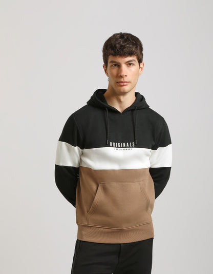 Felpa con cappuccio colorblock