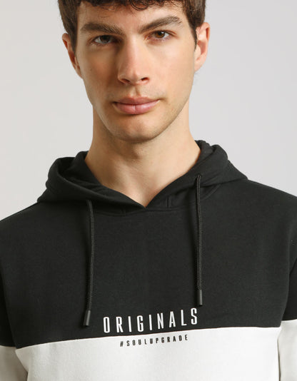 Felpa con cappuccio colorblock