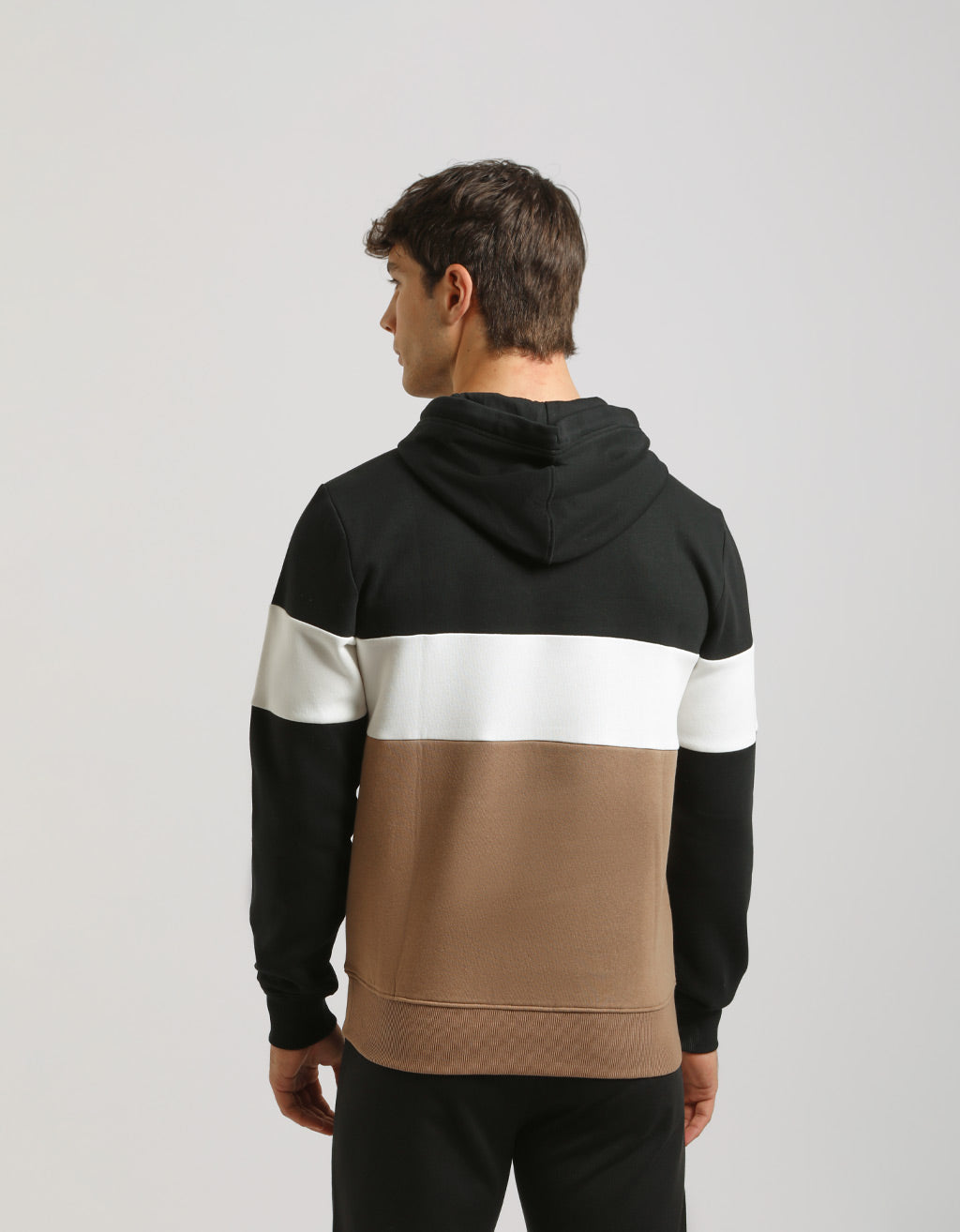 Felpa con cappuccio colorblock