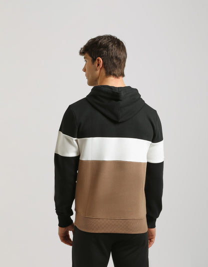 Felpa con cappuccio colorblock
