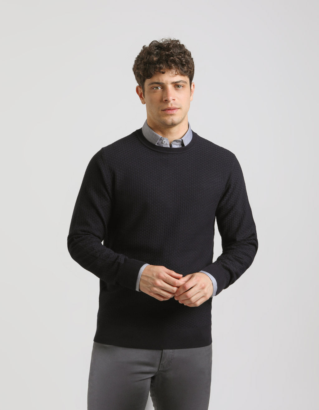 Maglia girocollo strutturata